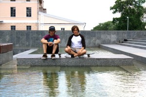 Макс и Стас на фонтанах